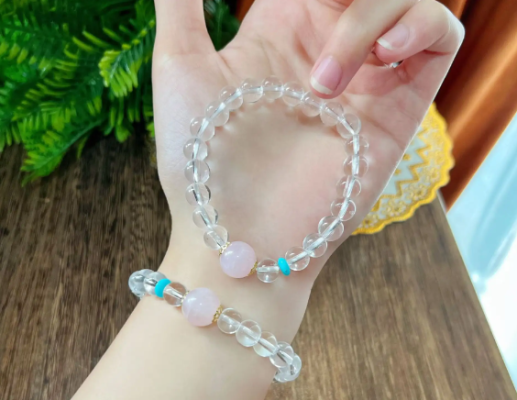 A few beads are best for a crystal bracelet